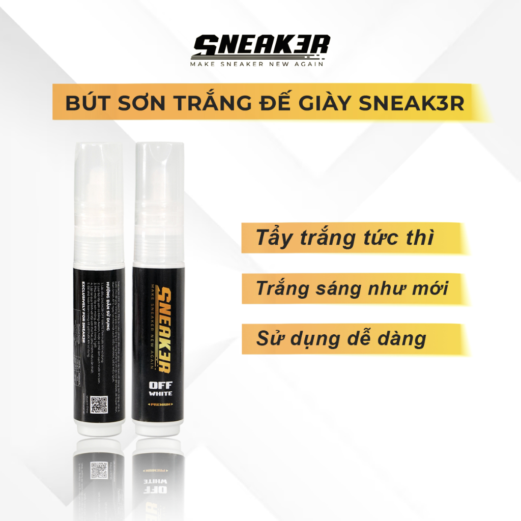 Bút Repaint sơn trắng đế giày, che ố vàng, làm mới phục hồi giày SNEAK3R OFFWHITE PEN