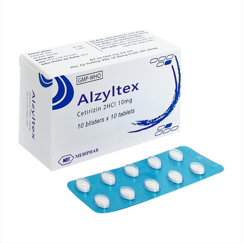 Cetirizin 10 mg viên uống giảm ngứa, mề đây