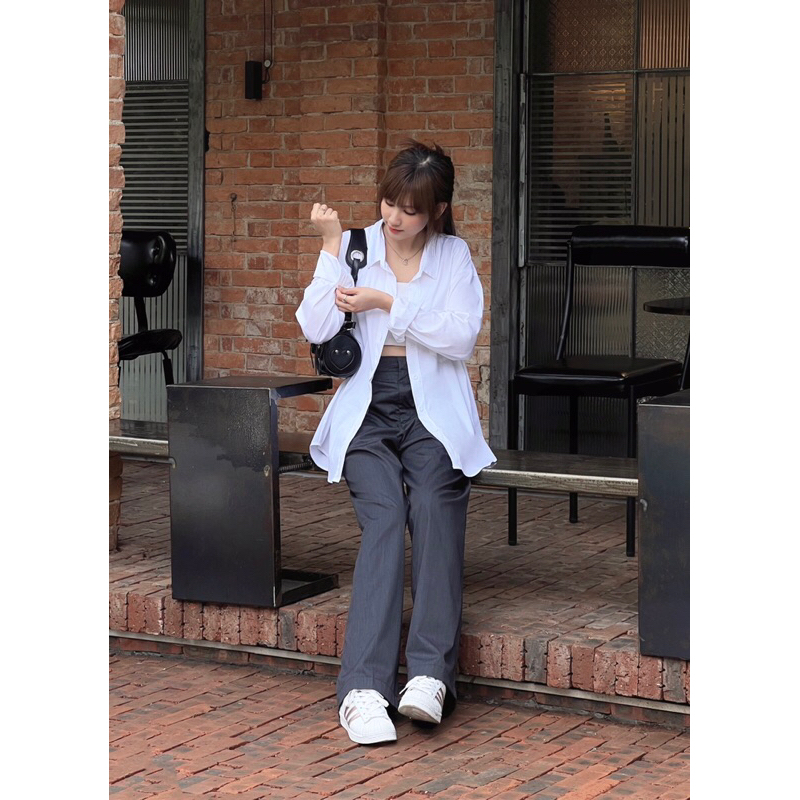 UIMEECLOSET - Quần tây suông túi mổ Heli trousers chất cotton denim