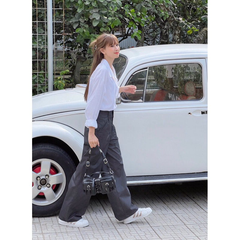 UIMEECLOSET - Quần tây suông túi mổ Heli trousers chất cotton denim