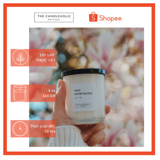 Nến thơm The Candleholic Wild Honeysuckle 4oz hương hoa kim ngân cao cấp