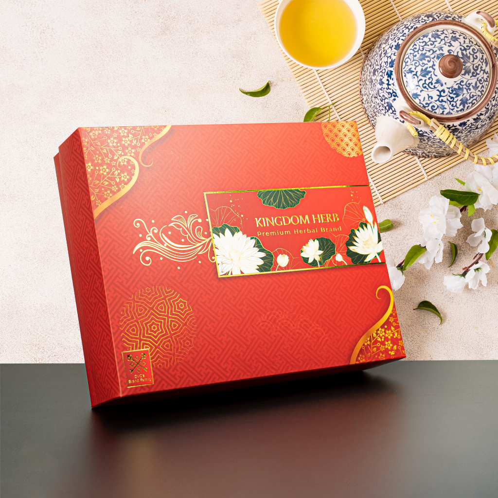 Set quà tặng, hộp quà tặng sâm mật ong saffron và táo đỏ / kỷ tử chính hãng Kingdom Herb