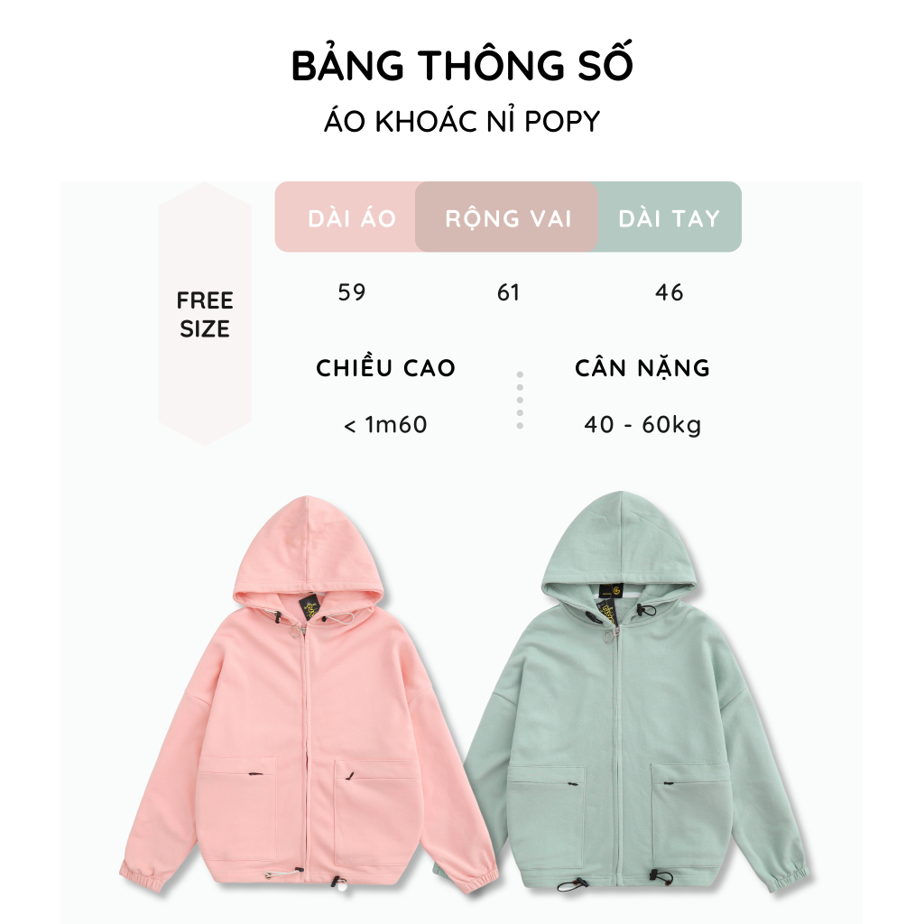 Áo Khoác Nỉ Gooan Popy Form Rộng