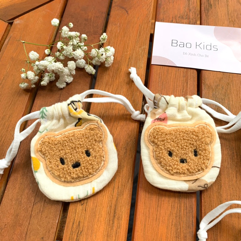 Túi đựng tỏi cho bé . Vải muslin mềm cho bé