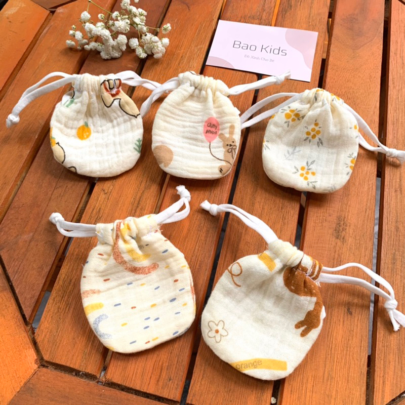 Túi đựng tỏi cho bé . Vải muslin mềm cho bé