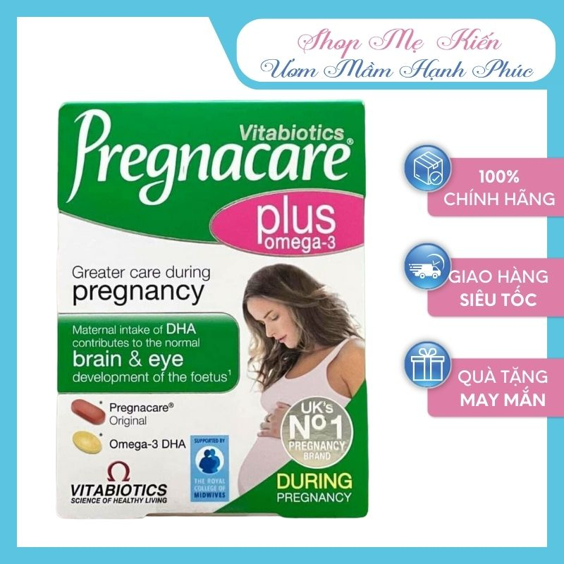 (date 09/24)Vitamin bà bầu Pregnacare Plus Omega-3 hộp 56 viên của Anh - Shop Mẹ Kiến