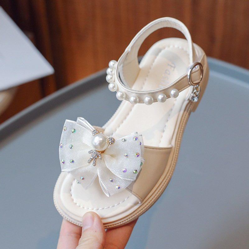 Dép Quai Hậu Bé Gái Công Chúa Đính Nơ Voan Hình Gấu  Xinh Xắn Thời Trang Size 26-36