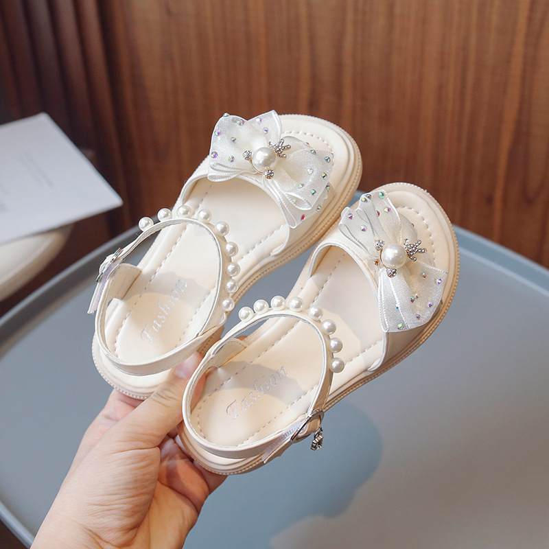 Dép Quai Hậu Bé Gái Công Chúa Đính Nơ Voan Hình Gấu  Xinh Xắn Thời Trang Size 26-36