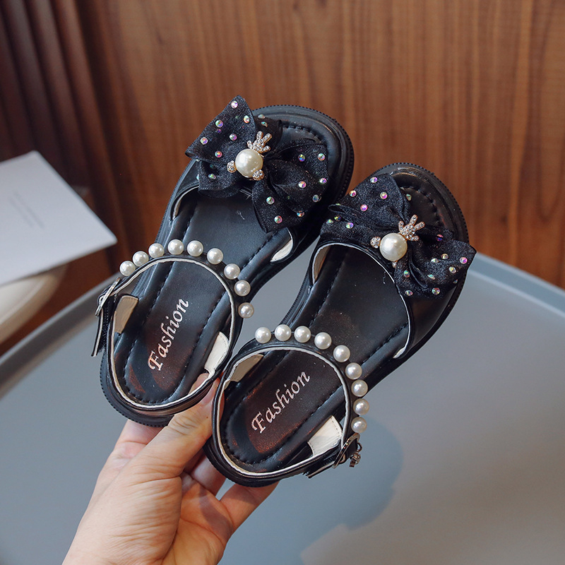 Dép Quai Hậu Bé Gái Công Chúa Đính Nơ Voan Hình Gấu  Xinh Xắn Thời Trang Size 26-36