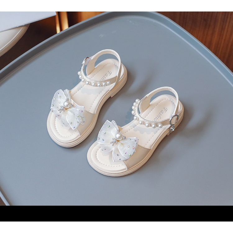 Dép Quai Hậu Bé Gái Công Chúa Đính Nơ Voan Hình Gấu  Xinh Xắn Thời Trang Size 26-36