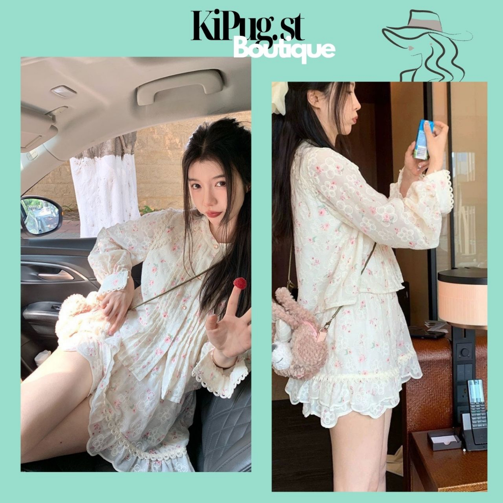 Set Đồ Nữ Sang Chảnh Tiểu Thư ,Bộ Đồ Nữ Cao Cấp Váy Nữ Áo Sơ Mi Tay Dài Phồng Kèm Chân Váy Thiết Kế Đi Biển Đi Chơi