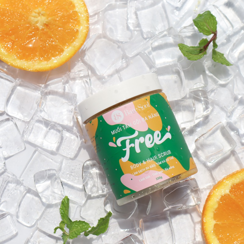 Muối Tắm Gội Đa Năng BareSoul Free Body & Hair Scrub 300g