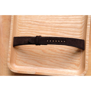 Dây đồng hồ handmade da lộn màu nâu sẫm