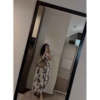Váy maxi hoa ly dập