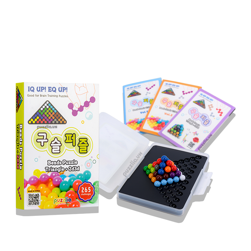 [Bộ mới 3 sách] Beads Puzzle Triangle 2D3D (Tam giác 3D)