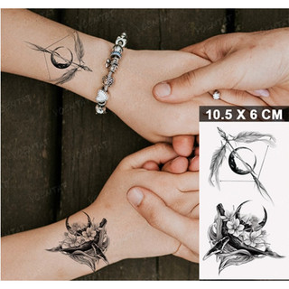 [Đọc kỹ mô tả] Hình dán tạm thời cánh cung j24. Xăm dán tatoo mini không chống nước, size <10x6cm