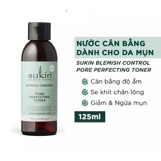 Nước cân bằng se khít lỗ chân lông sukin blemish control pore perfecting toner 125ml
