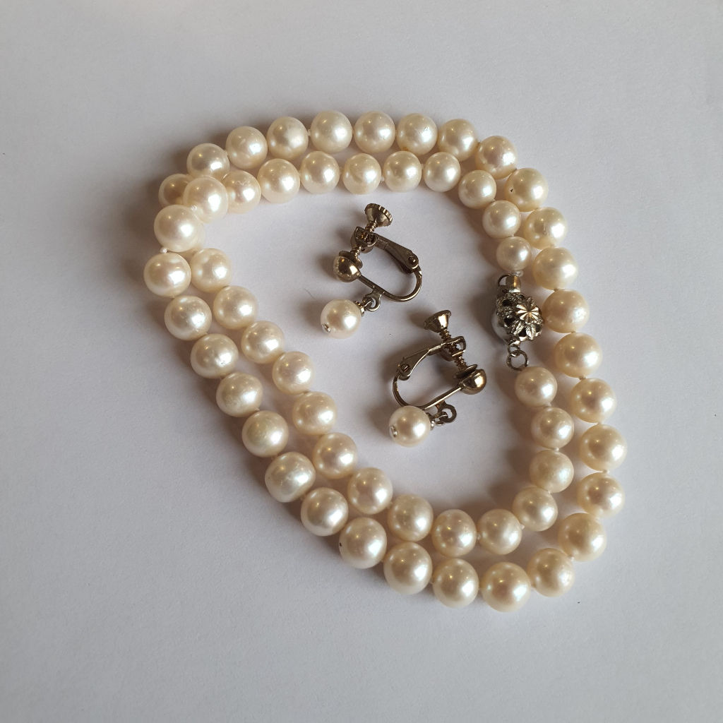 Chuỗi FreshWaterPearl, set dây hat dị Baroque, hàng si Nhật