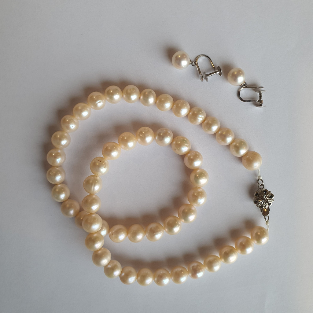 Chuỗi FreshWaterPearl, set dây hat dị Baroque, hàng si Nhật