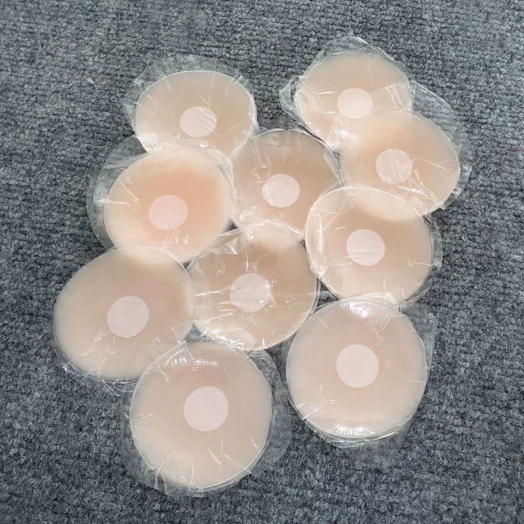 Hộp 10 miếng dán ngực silicon  nhũ hoa dán ti 5 cặp sử dụng nhiều lần