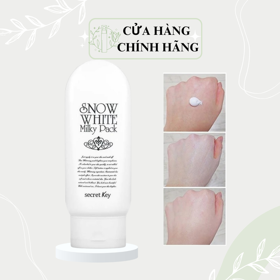Kem dưỡng trắng toàn thân Secret Key Snow White Milky Pack 200g trắng sáng, mịn màng