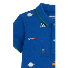 A33196 Áo polo thêu hình động vật cho bé trai