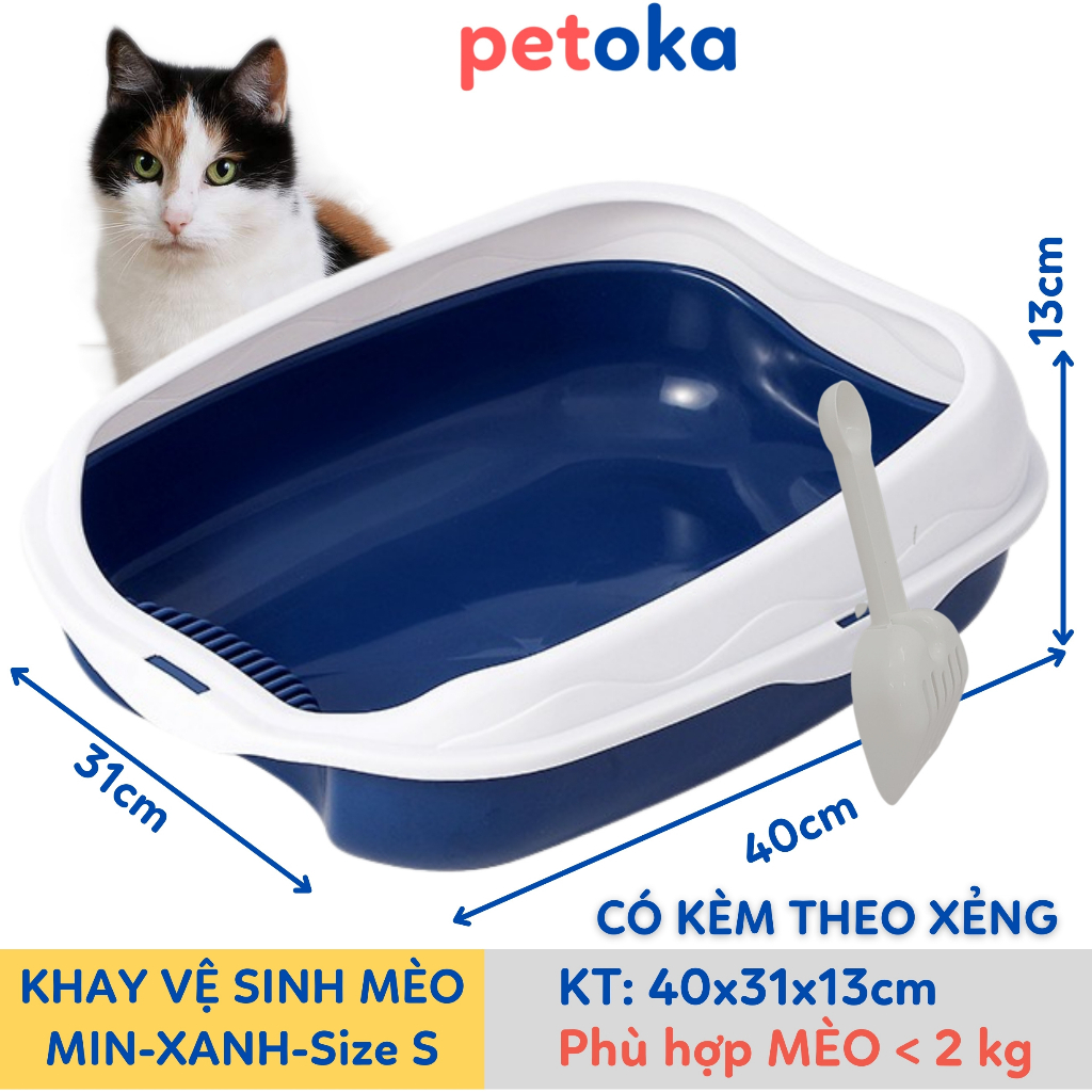 Khay vệ sinh cho mèo chậu thành cao cỡ lớn size L to phù hợp bé đến 7.5kg