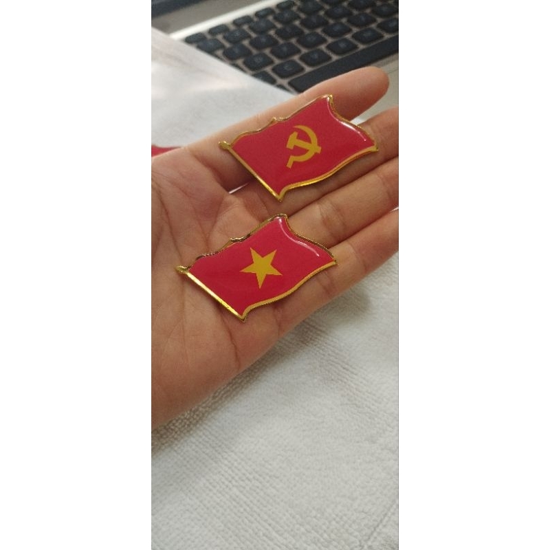 huy hiệu cài áo đại hội đảng, huy hiệu hình quốc kì