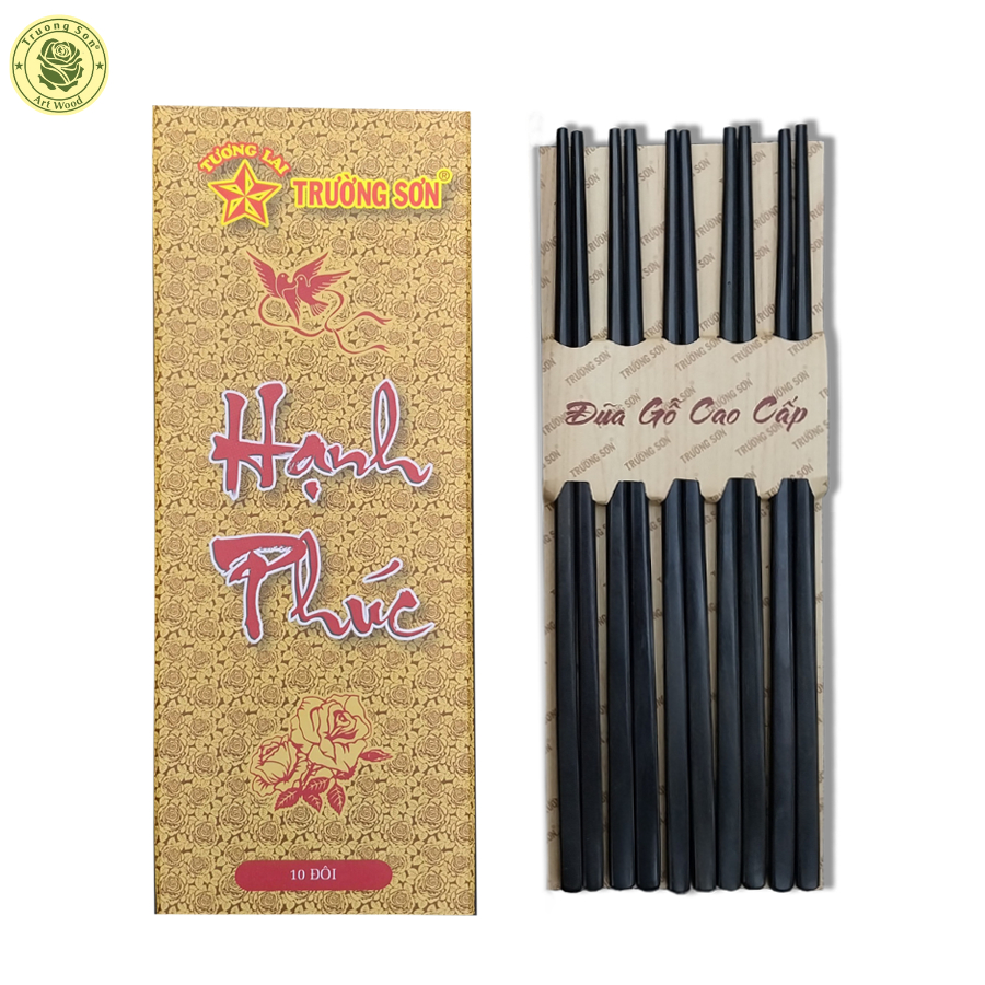 Đũa Gỗ Mun VIP Trơn - Đồ Gỗ Nhà Bếp Thủ Công Mỹ Nghệ Cao Cấp Thương Hiệu Trường Sơn