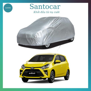 Bạt phủ xe ô tô Toyota Wigo , bạt trùm xe wigo , bạt che nắng xe ô tô vải dù - Santocar