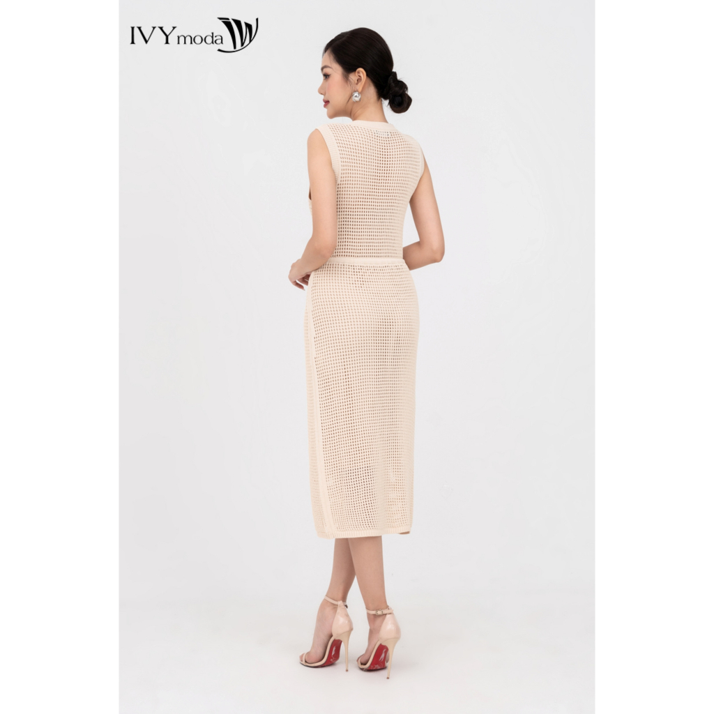 Đầm len móc lưới nữ IVY moda MS 41M7861