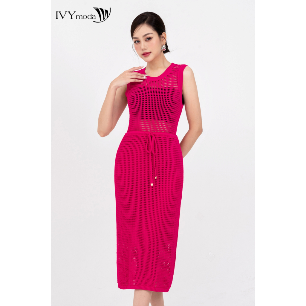 Đầm len móc lưới nữ IVY moda MS 41M7861