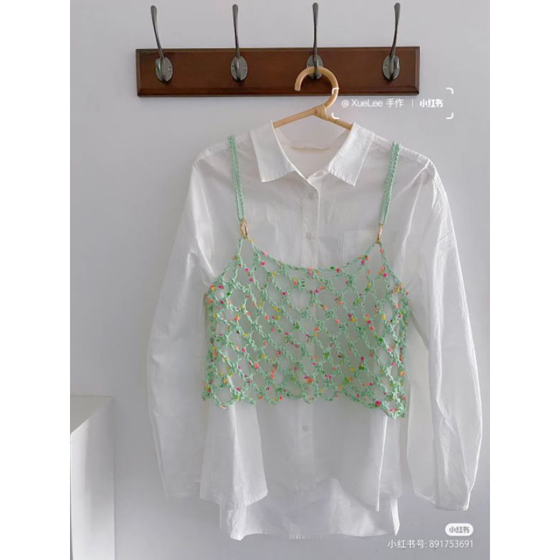 Áo lưới pastel móc len handmade