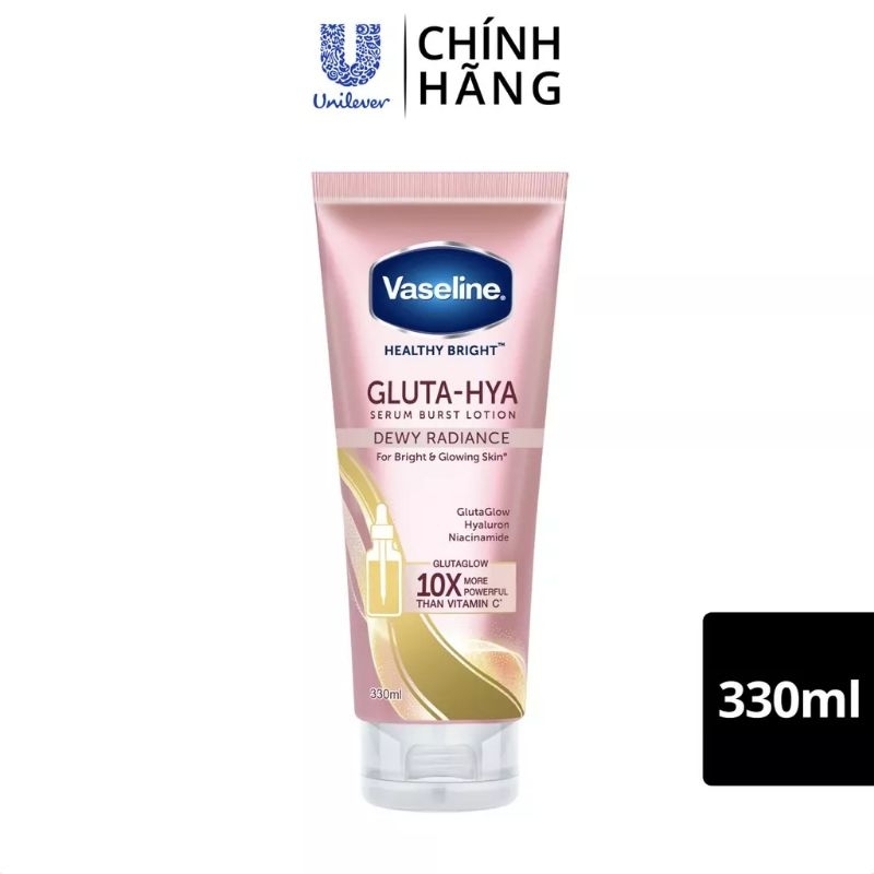 [Tem phụ Unilever] SERUM DƯỠNG THỂ SÁNG DA CHUYÊN SÂU Vaseline Healthy Bright Gluta-Hya Dewy Radiance