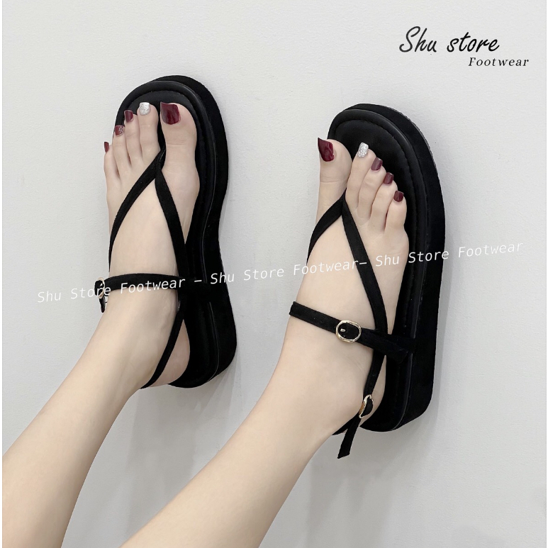 Shu Store | Sandal kẹp ngón khóa gài cao 3cm năng động xinh xắn cho nàng
