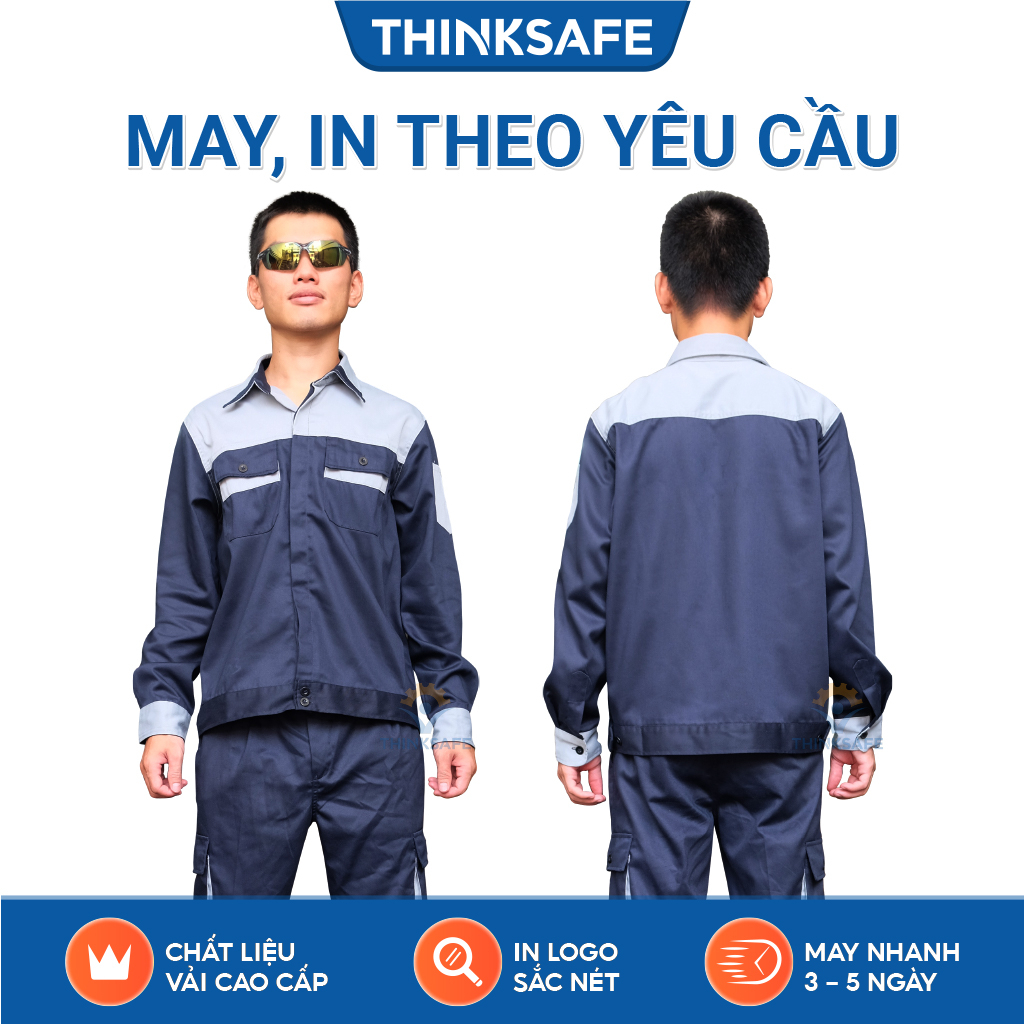 Quần áo bảo hộ lao động Thinksafe đồng phục lao động kỹ sư công nhân túi hộp thoải mái thoáng mát thấm hút mồ hôi DN16