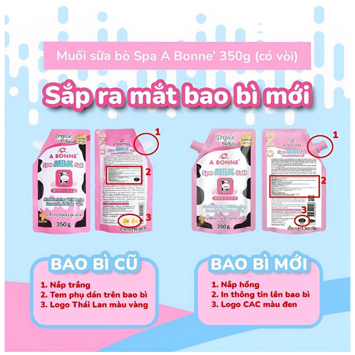 Muối Tắm Sữa Bò A Bonne Tẩy Tế Bào Da Chết Body Thái Lan 350gr