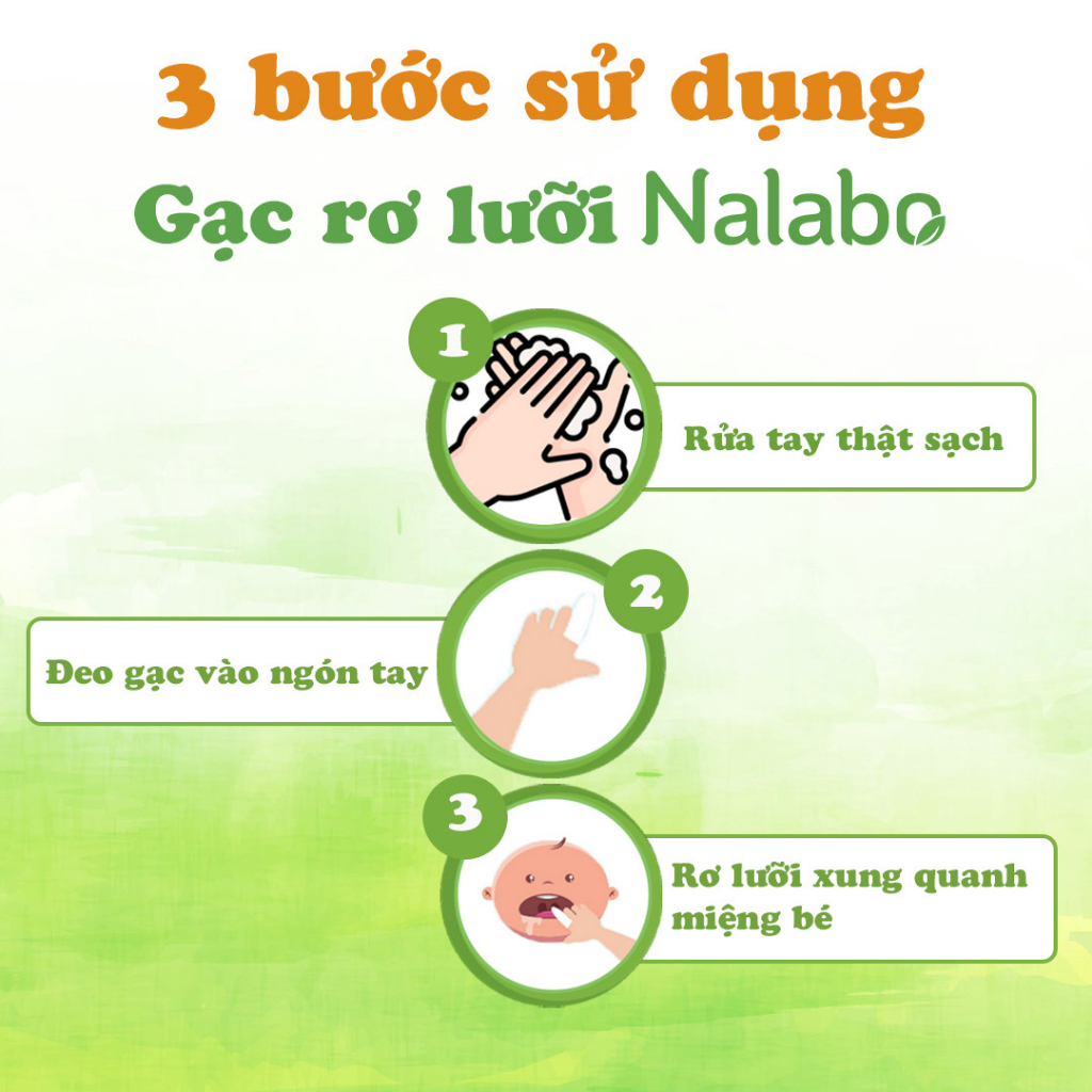 Gạc rơ lưỡi DK Pharma - Nalabo Làm Sạch Răng, Lưỡi, Nướu và Khoang Miệng Cho Bé  - Lẻ 2 gói [KHÔNG BAO BÌ, KHÔNG HỘP]