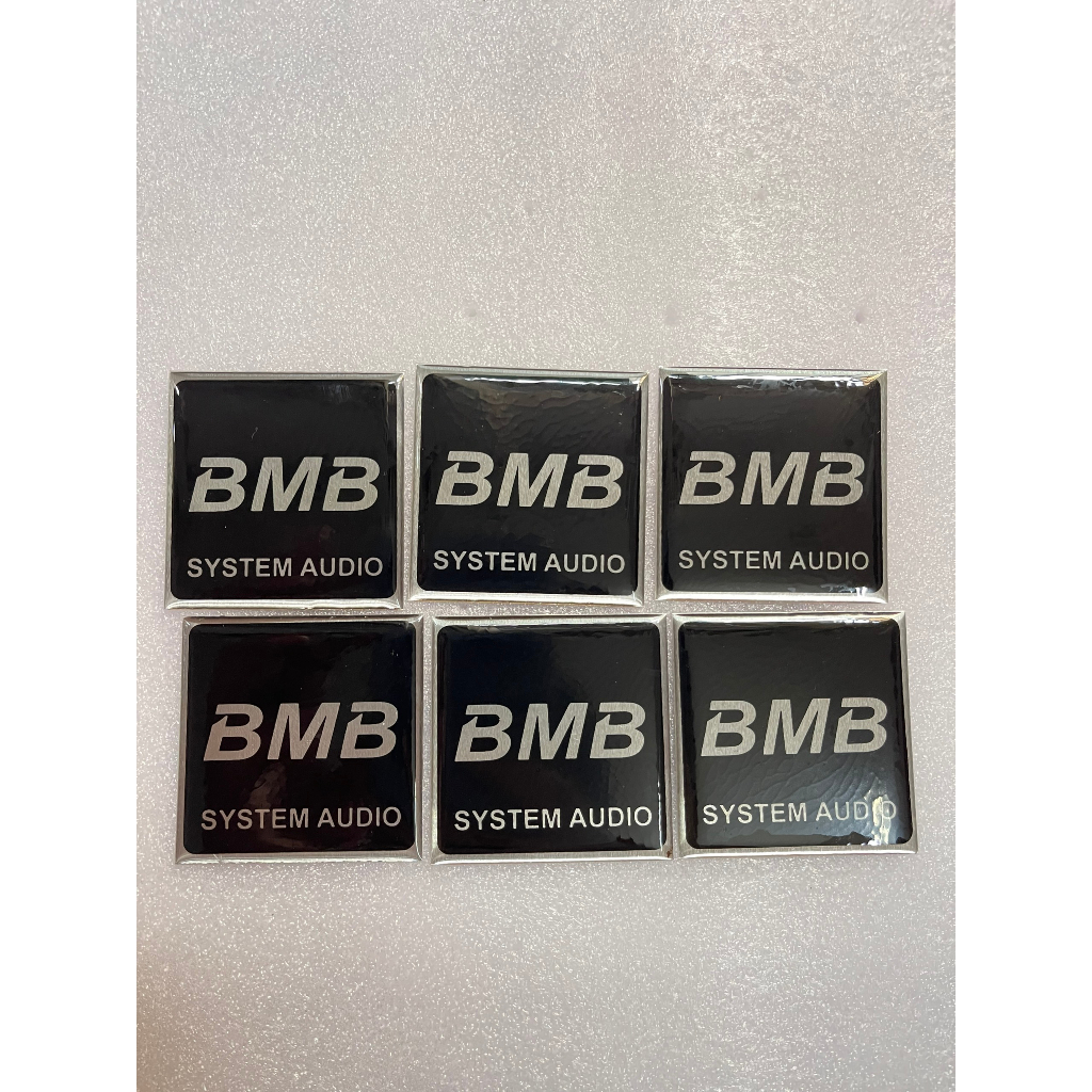 Tem Loa BMB vuông nhựa dẻo không keo dính, kích thước 5cm x 5cm, giá 1 đôi.