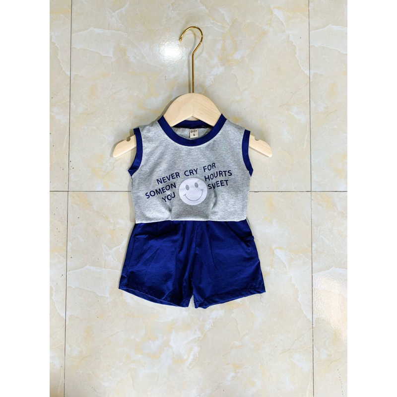 Bộ ba lỗ sát nách bé trai, chất cotton co giãn 4 chiều, đủ size 8-23kg