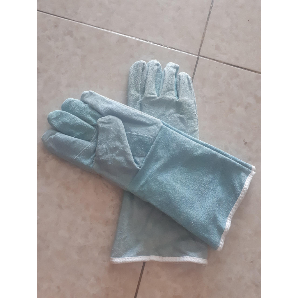 Găng tay da hàn dài 2 lớp,Bao tay da hàn dài 2 lớp,Găng tay da hàn chịu nhiệt,chống nóng hàn xì,