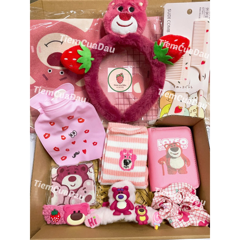 Set Quà Tặng Gấu Dâu Combo 10 Món