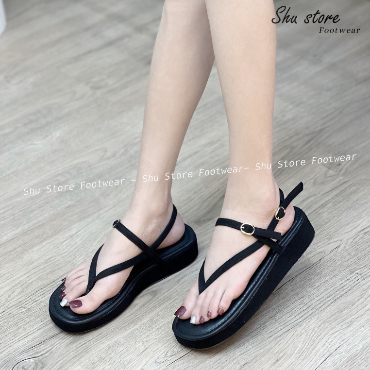 Shu Store | Sandal kẹp ngón khóa gài cao 3cm năng động xinh xắn cho nàng