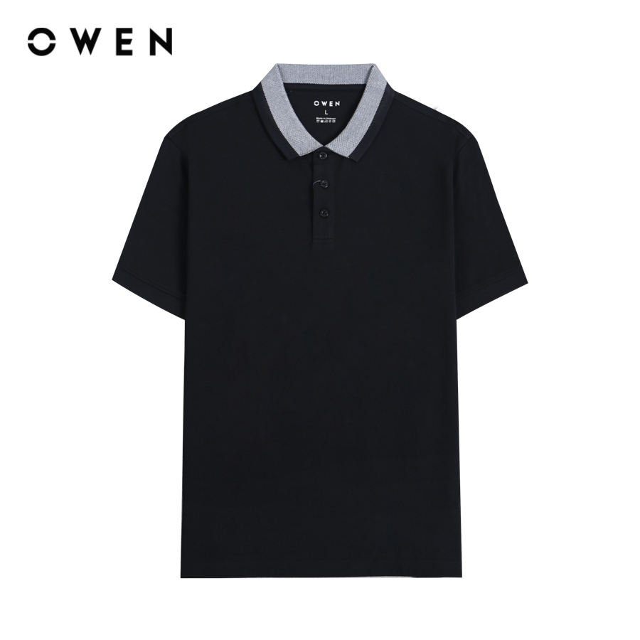 OWEN - Áo Polo ngắn tay Nam Owen Body Fit màu Đen chất liệu Poly-Cotton - APV231550