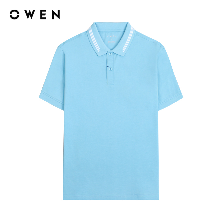 OWEN - Áo Polo ngắn tay Nam Owen Body Fit màu xanh nhạt chất liệu Poly-Cotton - APV231552