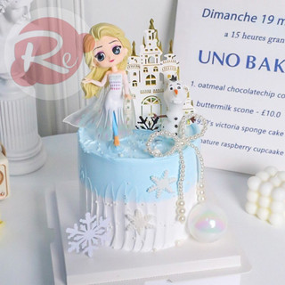 [SIÊU RẺ❤️] – Elsa váy trắng - Trang trí bánh sinh nhật bánh kem