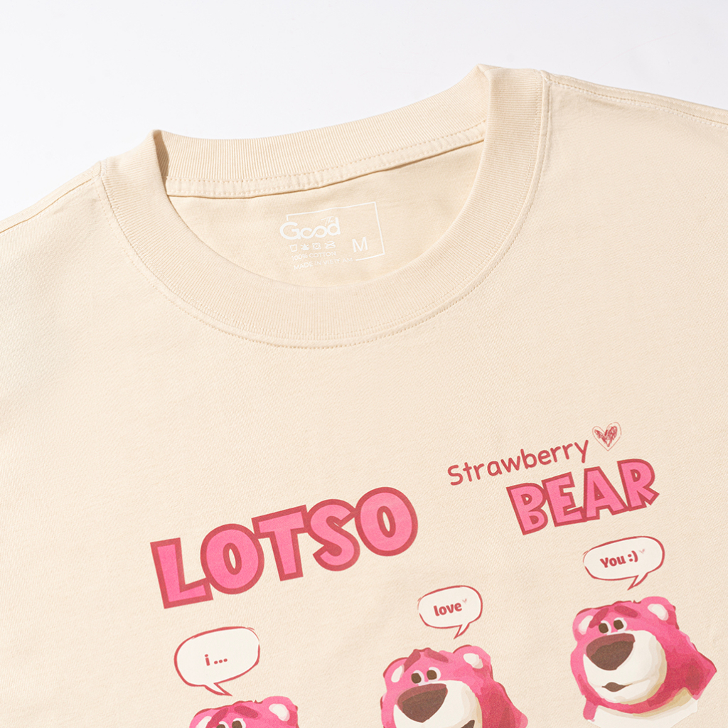 Áo Thun THE GOOD "Lotso Strawberry Bear", Áo Phông 3 Màu Basic Unisex Chất Liệu Cotton Co Giãn Form Oversize