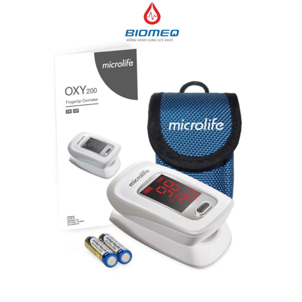 Máy đo nồng độ oxy trong máu SPO2 và nhịp tim Microlife Oxy 200