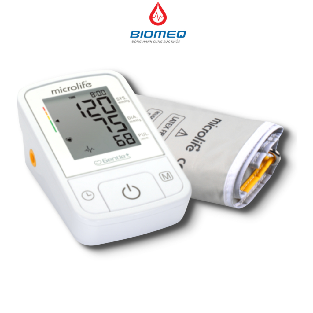 Máy đo huyết áp Microlife A2 Basic công nghệ bơm thông minh Gentle+ và cảnh báo rối loạn nhịp tim PAD
