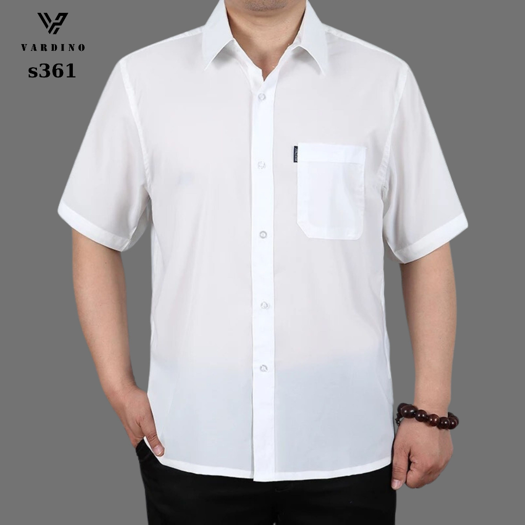 Áo sơ mi nam trung niên Vardino vạt bằng chất liệu cotton mịn s360 s361 s362 s363